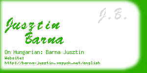 jusztin barna business card